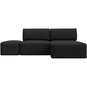 Изображение товара Диван угловой модульный с пуфом Лига-060 НПБ угол универсальный (ЛДСП,Брус,Фанера/Пластик/Замша/Коричневый) Лига Диванов 129690