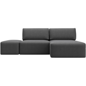 Изображение товара Диван угловой модульный с пуфом Лига-060 НПБ угол универсальный (ЛДСП,Брус,Фанера/Пластик/Замша/Серый) Лига Диванов 129691