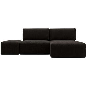 Изображение товара Диван угловой модульный с пуфом Лига-060 НПБ угол универсальный (ЛДСП,Брус,Фанера/Пластик/Велюр/Коричневый) Лига Диванов 129697