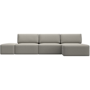 Изображение товара Диван угловой модульный с пуфом Лига-060 НПБ Лонг угол универсальный (ЛДСП,Брус,Фанера/Пластик/Рогожка/Бежевый) Лига Диванов 129718