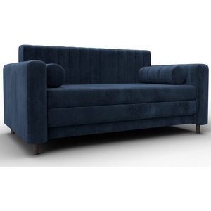 Изображение товара Диван прямой Лига-070 (ЛДСП,Брус,Фанера/Дерево/Велюр/Синий) Лига Диванов 129755