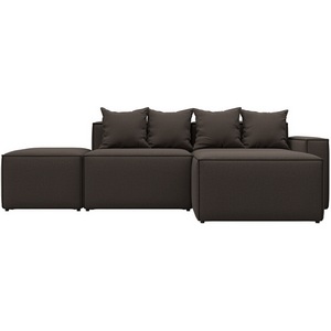 Изображение товара Диван угловой модульный Лига-063 угол правый (ДСП/Пластик/Рогожка/Коричневый) Лига Диванов 129784