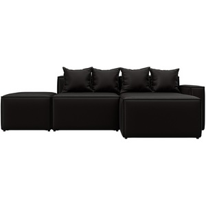 Изображение товара Диван угловой модульный Лига-063 угол правый (ДСП/Пластик/Экокожа/Черный) Лига Диванов 129790