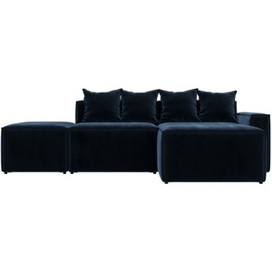 Изображение товара Диван угловой модульный Лига-063 угол правый (ДСП/Пластик/Велюр/Синий) Лига Диванов 129794