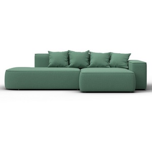 Изображение товара Диван угловой Лига-065 угол правый (ДСП/Пластик/Рогожка/Зеленый) Лига Диванов 129801