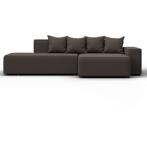 Изображение товара Диван из рогожки угловой Лига-079 угол правый (ДСП/Пластик/Рогожка/Коричневый) Лига Диван из рогожки ов 129812