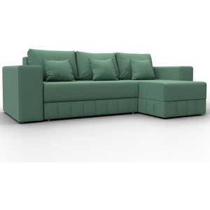 Изображение товара Диван угловой Лига-076 угол универсальный (ДСП/Пластик/Рогожка/Зеленый) Лига Диванов 129839