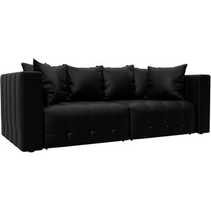 Изображение товара Диван прямой Лига-052 НПБ (ЛДСП,Брус,Фанера/Пластик/Экокожа/Черный) Лига Диванов 129904