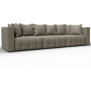 Изображение товара Диван прямой Лига-052 НПБ Лонг (ЛДСП,Брус,Фанера/Пластик/Экокожа/Бежевый) Лига Диванов 129906