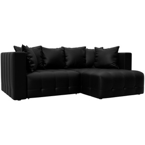 Изображение товара Диван угловой Лига-052 НПБ угол универсальный (ЛДСП,Брус,Фанера/Пластик/Экокожа/Черный) Лига Диванов 129912