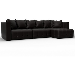 Изображение товара Диван угловой Лига-052 НПБ Лонг угол универсальный (ЛДСП,Брус,Фанера/Пластик/Экокожа/Коричневый) Лига Диванов 129915