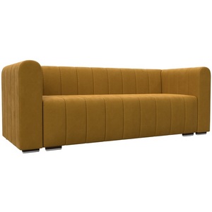 Изображение товара Диван прямой Лига-073 (ДСП,Фанера/Пластик/Велюр/Желтый) Лига Диванов 129985