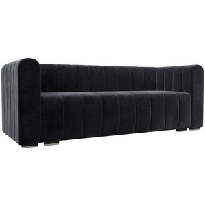 Изображение товара Диван прямой Лига-073 (ДСП,Фанера/Пластик/Велюр/Темно-серый) Лига Диванов 129998