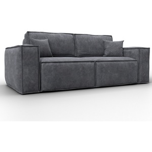 Изображение товара Диван прямой Лига-081 НПБ (ДСП/Пластик/Велюр/Темно-серый) Лига Диванов 130113