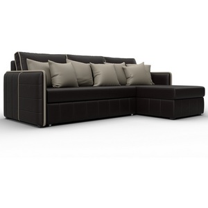 Изображение товара Диван угловой Лига-078 угол универсальный (ДСП/Пластик/Экокожа/Коричневый,Бежевый) Лига Диванов 130983