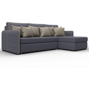 Изображение товара Диван угловой Лига-078 угол универсальный (ДСП/Пластик/Экокожа/Серый,Бежевый) Лига Диванов 130985