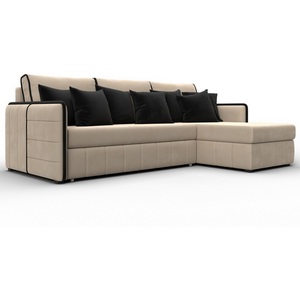 Изображение товара Диван угловой Лига-078 угол универсальный (ДСП/Пластик/Велюр/Бежевый,Коричневый) Лига Диванов 130986