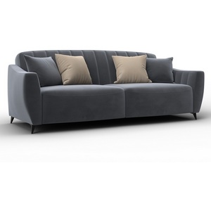 Изображение товара Диван-книжка Лига-095 НПБ (ДВП,ДСП,ЛДСП,Брус,Фанера,ЛДВП/Металл/Велюр/Серый) Лига Диванов 132534