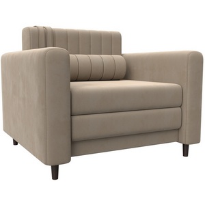 Изображение товара Кресло Лига-070 (ЛДСП,Брус,Фанера/Дерево/Велюр/Бежевый) Лига Диванов 132556