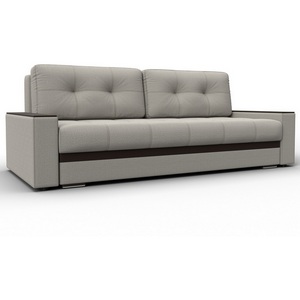 Изображение товара Диван прямой с декором Лига-096 НПБ (ДВП,ДСП,ЛДСП,Брус,Фанера/Пластик/Рогожка,Экокожа/Бежевый,Коричневый) Лига Диванов 132567