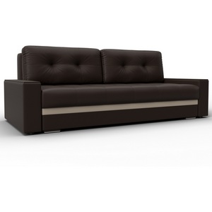 Изображение товара Диван прямой с декором Лига-096 НПБ (ДВП,ДСП,ЛДСП,Брус,Фанера/Пластик/Экокожа/Коричневый,Бежевый) Лига Диванов 133429