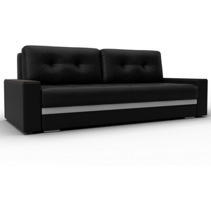 Изображение товара Диван прямой с декором Лига-096 НПБ (ДВП,ДСП,ЛДСП,Брус,Фанера/Пластик/Экокожа/Черный,Белый) Лига Диванов 133430