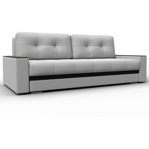 Изображение товара Диван прямой с декором Лига-096 НПБ (ДВП,ДСП,ЛДСП,Брус,Фанера/Пластик/Экокожа/Белый,Черный) Лига Диванов 133431