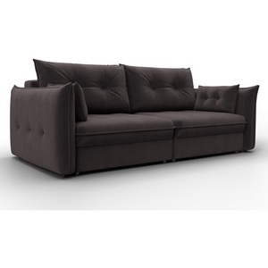 Изображение товара Диван прямой Лига-100 НПБ (ДСП,Фанера/Пластик/Велюр/Коричневый) Лига Диванов 133651