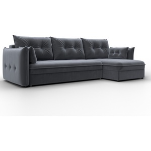 Изображение товара Диван угловой Лига-100 НПБ угол универсальный (ДСП,Фанера/Пластик/Велюр/Серый) Лига Диванов 133681