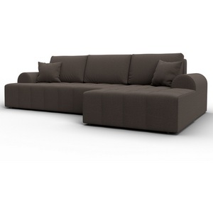 Изображение товара Диван угловой Лига-080 угол правый (ДСП/Пластик/Рогожка/Коричневый) Лига Диванов 134741