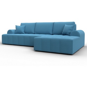 Изображение товара Диван угловой Лига-080 угол правый (ДСП/Пластик/Рогожка/Голубой) Лига Диванов 134743