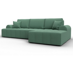 Изображение товара Диван угловой Лига-080 угол правый (ДСП/Пластик/Рогожка/Зеленый) Лига Диванов 134744