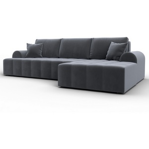 Изображение товара Диван угловой Лига-080 угол правый (ДСП/Пластик/Велюр/Серый) Лига Диванов 134748