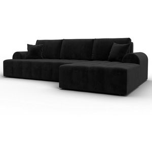 Изображение товара Диван угловой Лига-080 угол правый (ДСП/Пластик/Велюр/Черный) Лига Диванов 134750