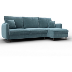 Изображение товара Диван угловой Лига-064 НПБ угол универсальный (ДСП/Дерево/Велюр/Бирюзовый) Лига Диванов 134770