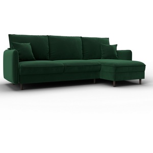 Изображение товара Диван угловой Лига-064 НПБ угол универсальный (ДСП/Дерево/Велюр/Зеленый) Лига Диванов 134771