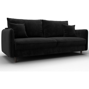 Изображение товара Диван прямой Лига-064 НПБ (ДСП/Дерево/Велюр/Черный) Лига Диванов 134780