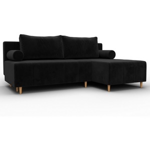 Изображение товара Диван угловой Лига-102 угол универсальный (ДСП,Брус,Фанера,Велюр/Черный) Лига Диванов 134794