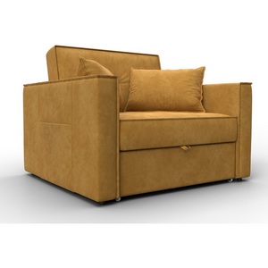 Изображение товара Кресло-кровать Лига-104 (80) (ЛДСП,Брус,Фанера,Велюр/Желтый) Лига Диванов 134847