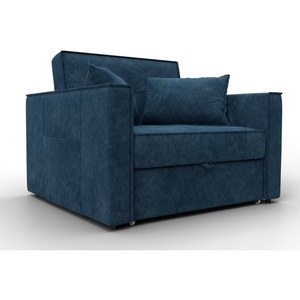 Изображение товара Кресло-кровать Лига-104 (80) (ЛДСП,Брус,Фанера,Велюр/Синий) Лига Диванов 134850