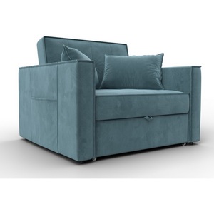 Изображение товара Кресло-кровать Лига-104 (80) (ЛДСП,Брус,Фанера,Велюр/Бирюзовый) Лига Диванов 134853