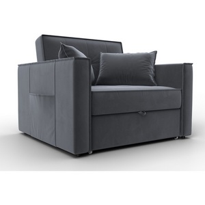 Изображение товара Кресло-кровать Лига-104 (80) (ЛДСП,Брус,Фанера,Велюр/Серый) Лига Диванов 134855