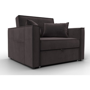 Изображение товара Кресло-кровать Лига-104 (80) (ЛДСП,Брус,Фанера,Велюр/Коричневый) Лига Диванов 134856