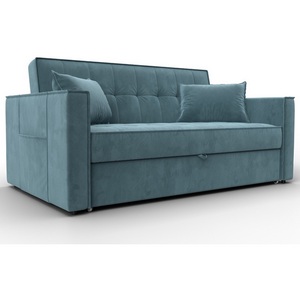 Изображение товара Диван прямой Лига-104 (140) (ЛДСП,Брус,Фанера,Велюр/Бирюзовый) Лига Диванов 134869