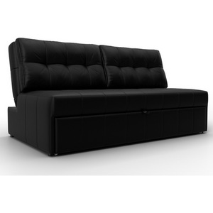 Изображение товара Диван прямой Лига-107 (160) (ЛДСП,Брус,Фанера,Экокожа/Черный) Лига Диванов 134934