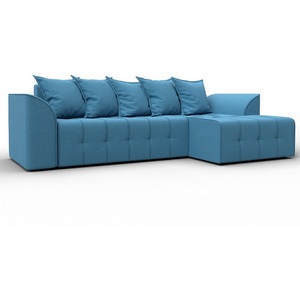 Изображение товара Диван угловой Лига-113 угол правый (ДСП,Рогожка/Голубой) Лига Диванов 136705