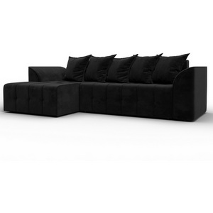 Изображение товара Диван угловой Лига-113 угол левый (ДСП,Велюр/Черный) Лига Диванов 136726L