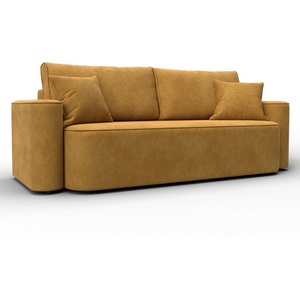 Изображение товара Диван прямой Лига-118 НПБ (ДСП,ЛДСП,Брус,Фанера,Велюр/Желтый) Лига Диванов 137067