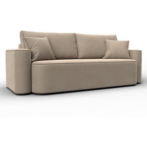 Изображение товара Диван прямой Лига-118 НПБ (ДСП,ЛДСП,Брус,Фанера,Велюр/Бежевый) Лига Диванов 137072