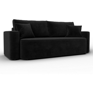 Изображение товара Диван прямой Лига-118 НПБ (ДСП,ЛДСП,Брус,Фанера,Велюр/Черный) Лига Диванов 137077